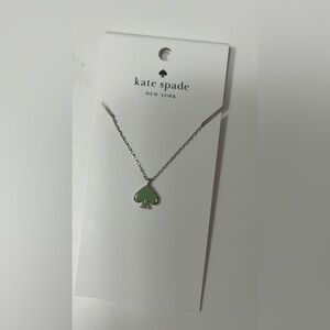 Elegant Silver Necklace with Green Pendant